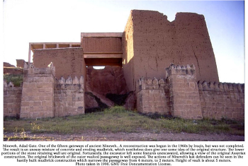 Nineveh. Mishqi Gate, Nineveh, Assyria. Lower parts original, upper reconstructed (Photo Lachicaphoto-Creative)